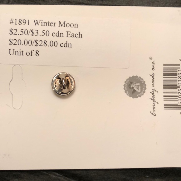 Jeweled lapel pin “Winter Moon.” - Picture 3 of 3